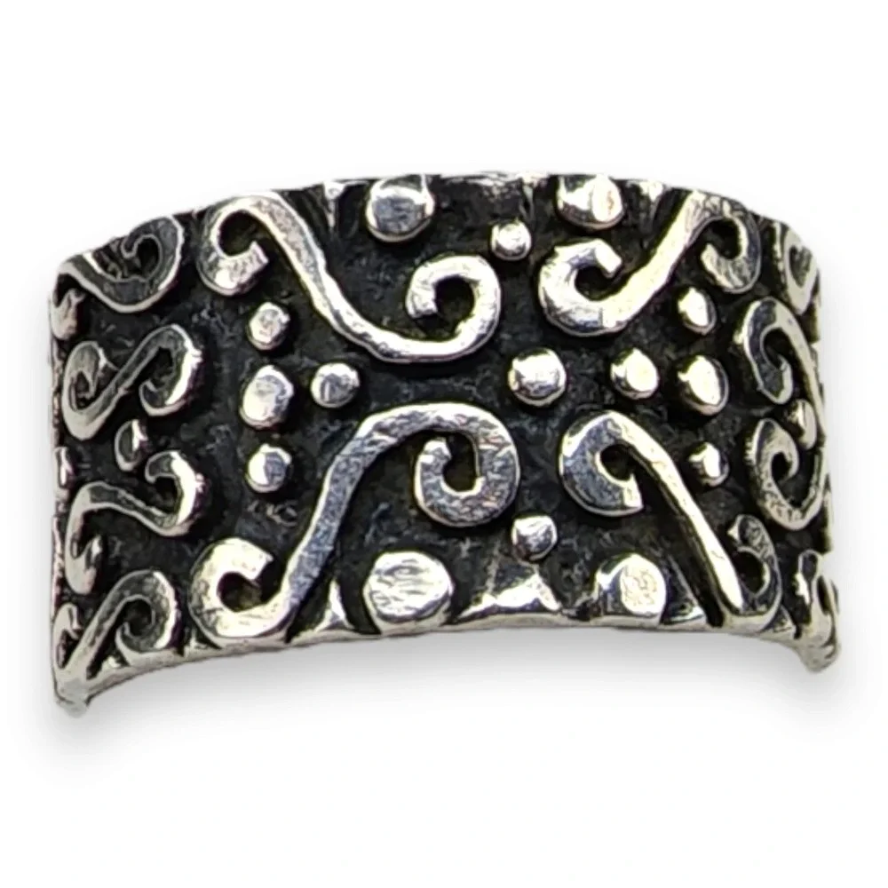 Unbranded Wide Band Ring Sterling Silver 925 Size 10.25 Silver Scroll Freeform